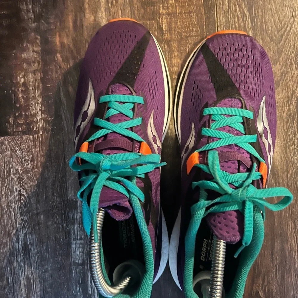 Saucony Women's Purple Running Shoes with Teal and Orange Accents
